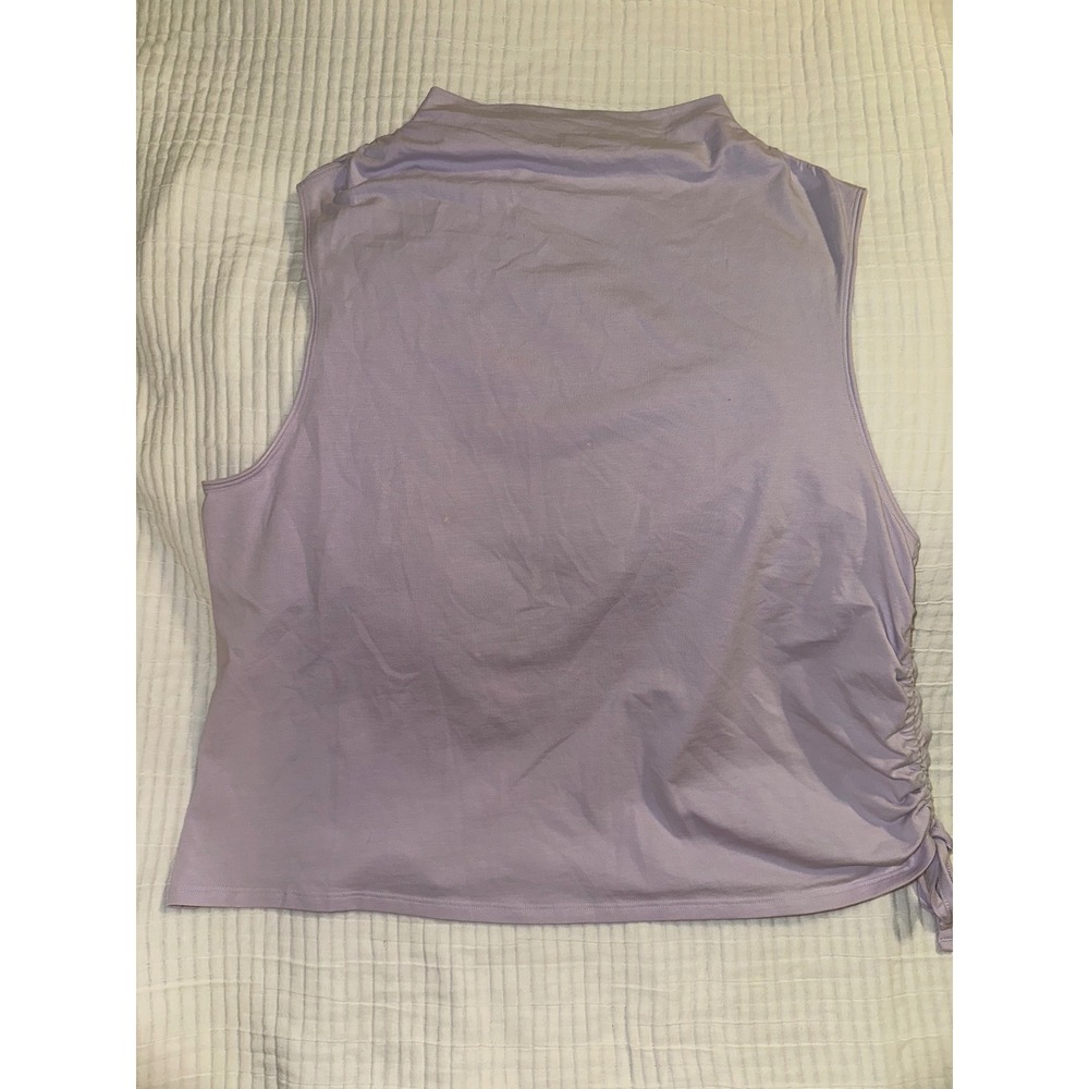Lululemon Asymmetrical Ruched Workout Tank Top Lilac Purple Sleeveless Yoga XL